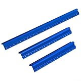 Upluxmira Aluminium-Holzbearbeitungslineal mit Doppelskala, Wickelmaß, quadratisch, DIY, Schlitz, Trimmen, Möbelherstellung, Layout-Werkzeug (161 mm)