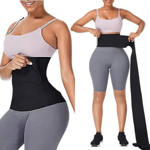 Soo slick Waist Trainer for Women Lower Belly Fat - Weight Loss Compression Tummy Control Belt Plus Size Snatch Me Up Bandage wrap Waist Trimmer Black
