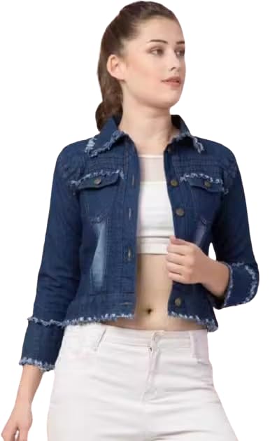 Women's Classic Denim Jacket – Stylish Button-Down Jean Jacket with Pockets | Casual Slim Fit Outerwear for All Seasons_DenimJacket_D14_-picture-37