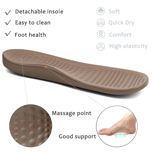 Image of ChayChax Men's and Women's Arch Support Clogs Garden Shoes Slip-on Outdoor Beach Water Sandals with Removable Cushion Footbed