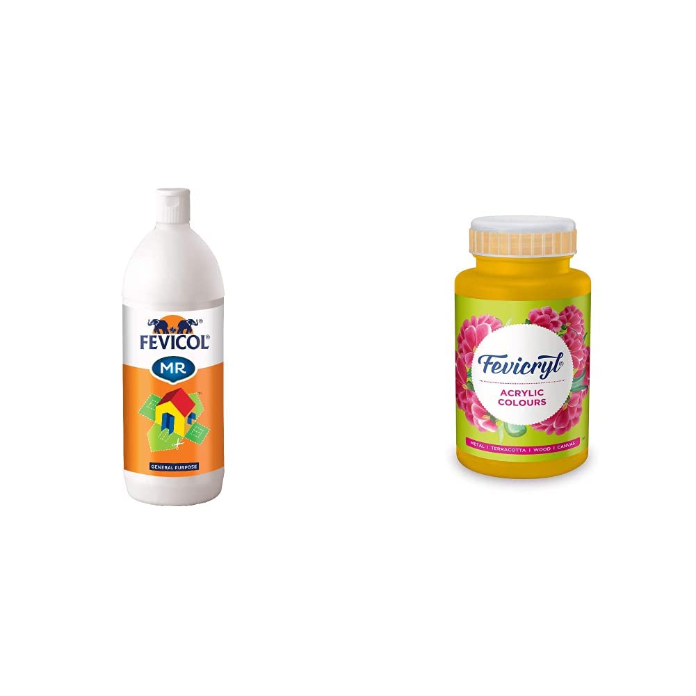 Fevicol MR 1 Kg, Ultimate Adhesive with Acrylic Colour Golden Yellow (500ml) | Ideal for school projects of kids | Ideal for Artists (B0B93WXHDS) Amazon Price History, Amazon Price Tracker