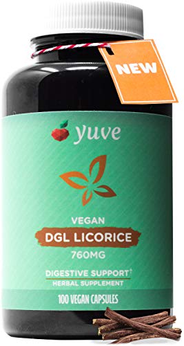 Yuve Vegan DGL Licorice 760mg - Ultra Pure Deglycyrrhizinated Licorice Root Capsules Supplement