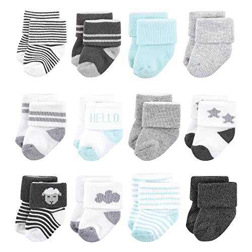 Image of Hudson Baby baby-girls Cotton Rich Newborn and Terry Socks