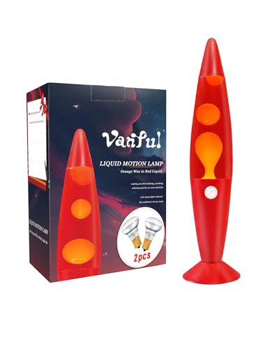 Image of Vanful 16 Inch Liquid Motion Lamp for Adults and Kids, Large Red Magma Motion Lamp with Orange Wax for Boys Girls Room Party Decor, Big Night Light Lamp 16 inch Suitable for Placing in Bedroom