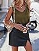 Ekouaer Womens Silk Satin Tank Tops V Neck Casual Cami Sleeveless Camisole Blouses Summer Basic Tank Shirt Olive Green, Medium