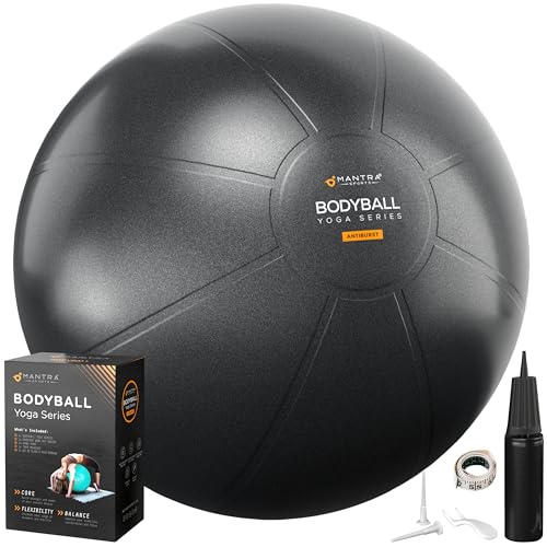 Pelota de Pilates - Fitball Anti-Explosión para Yoga, Fitness y Gimnasia en Casa - Pelota de Embarazo y Parto - Fortalece Core y Equilibrio - Rehabilitación y Silla de Oficina - Bomba Rápida Incluida