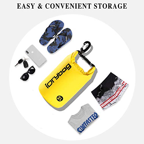 Image of IDRYBAG Dry Bag Waterproof Floating, TPU Waterproof Bag Roll Top, 2L,5L,10L Dry Bag Kayak Storage for Kayaking, Boating, Rafting, Fishing, Swimming, Hiking, Camping, Travel, Beach