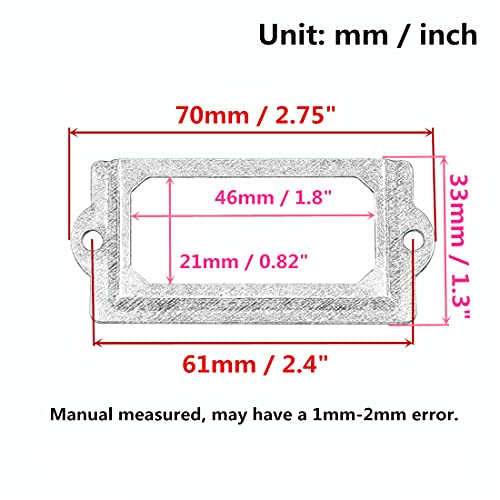 Adiyer 32Pcs Black Metal Label Holders Office Library File Drawer Cabinet Card Tag Label Holder Metal Frame 70Mm X 33Mm #TOP1
