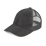 C.C Rhinestone Net Baseball Cap with Mesh (BAB-8040) (Rhinestone-Black)