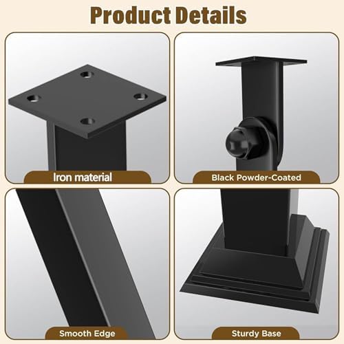 Adjustable Railing Post Kit for Stair Balusters - 270° Bracket, Durable & Stylish for Steps, Porches, Balconies - Perfect for Home Safety & Modern Design