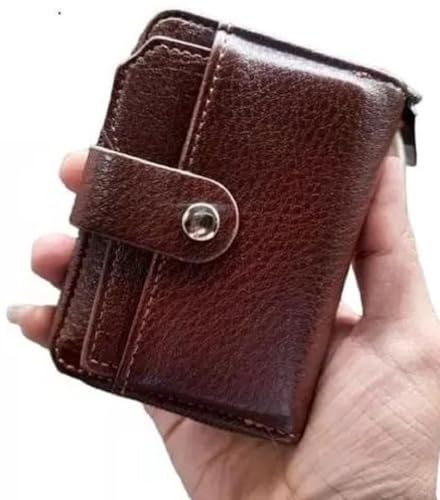 Image of Slim Skinny Fit Card Wallet for Men and Women (6.Button Card Brown)