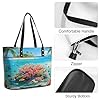 Island Corals Handbag PU Leather Tote with Zipper Tote Bags Large Ladies Shoulder Handbag for Daily Use #5