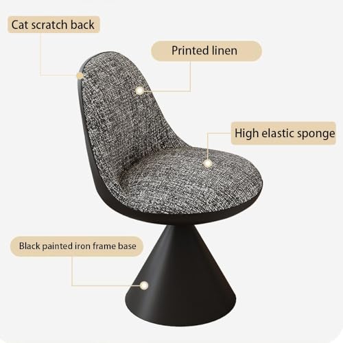 Silla de dormitorio giratoria 360 elegante con respaldo cómodo para tocador 4