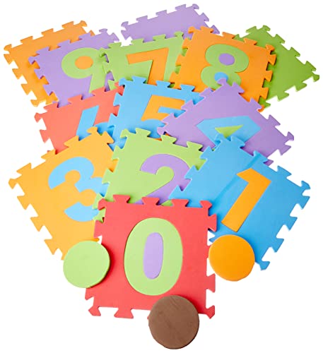 Tapete de EVA Amarelinha - 16 peças 28x28 c, espessura 8 mm