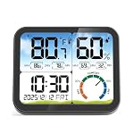 5.8'' Digital Indoor Thermometer Hygrometer, Temp Humidity Monitor & Clock