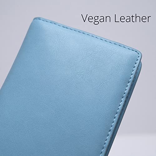 Image of Alldaily Ultra Slim Thin Women Wallet RFID Blocking Credit Card Holder Bifold Long Ladies Billfold (Light Blue)