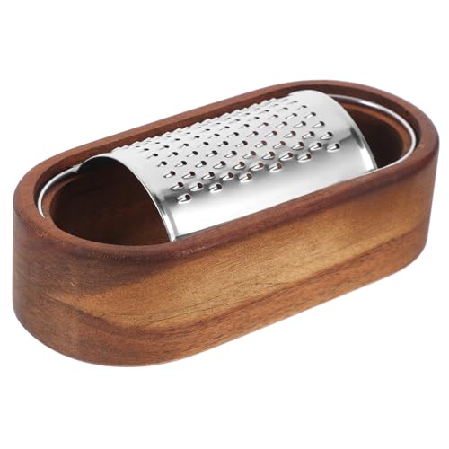 Rallador de Queso de Acero Inoxidable con Base de Madera miniatura 1