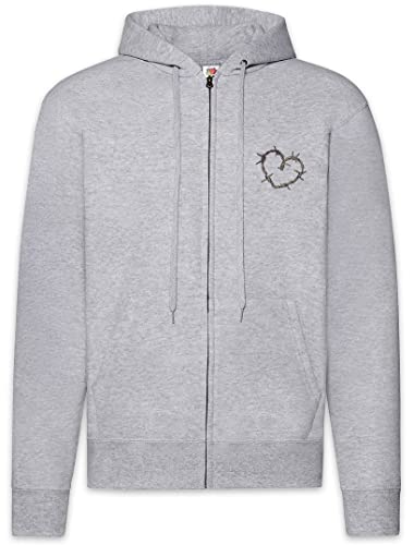 Sweat à capuche pour homme veste zippée noire motif coeur