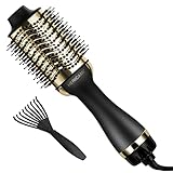 HERICAMI Professional Blowout Hair Dryer Brush, Pro 24K Gold One Step Hot Air Brush & Volumizer, Hai
