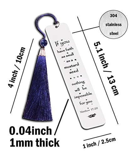 Inspirational Christian Bookmarks Gifts Bible Verse Bookmark For Book Lovers Religious Church Gifts- If You Have Faith As Small As Mustard Seed M018 #TOP1