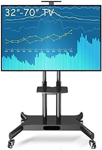 Soporte de TV móvil ajustable en altura de acero miniatura 1