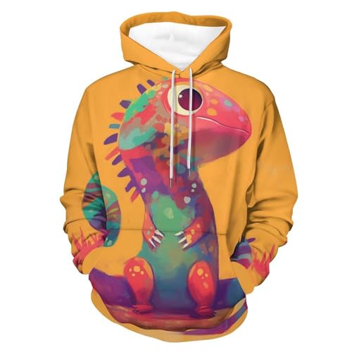 Hoodie Lézard Mignon sweat à capuche manches longues pullover homme femme S
