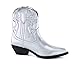 Soda RIGGING ~ Women Western Stitched Pointe Toe Low Heel Ankle Mid Shaft Boots (Silver, us_footwear_size_system, adult, women, numeric, medium, numeric_7)