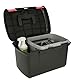 Covalliero Putzbox Arrezzo, Pflegebox, schwarz/Fuchsia, 40x25x24,5cm, Kunststoff, Reiter, herausnehmbarer Einsatz, Deckel mit Verschlussklappen