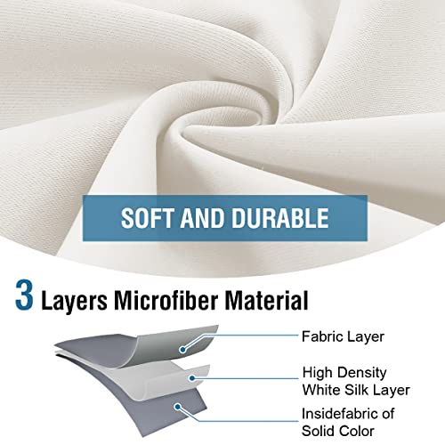 H.versailtex Room Darkening Curtains For Living Room Light Reducing Thermal Insulated Window Treatment Panels/Drapes Grommet Top 2 Panels (Ivory - 52 X 96 Inches) #TOP3