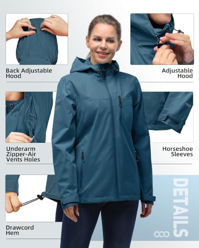 Image of 33,000ft Packable Rain Jacket for Women Waterproof Raincoats with Hood