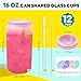 Joyclub 12 Pack Sublimation Blanks Bulk Frosted Glass Cups with Acrylic Lids16 OZ Borosilicate Can Glass Tumblers Wholesale for Beer Juice Soda Iced Coffee DIY Gifts