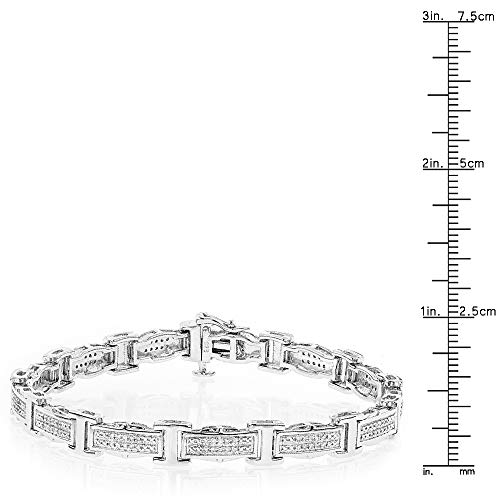 Ladies Link Round Diamond Bracelet 0.22Ctw In Sterling Silver #TOP2