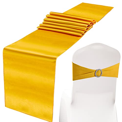Hosuly Gold Chair Sashes and Satin Table Runners