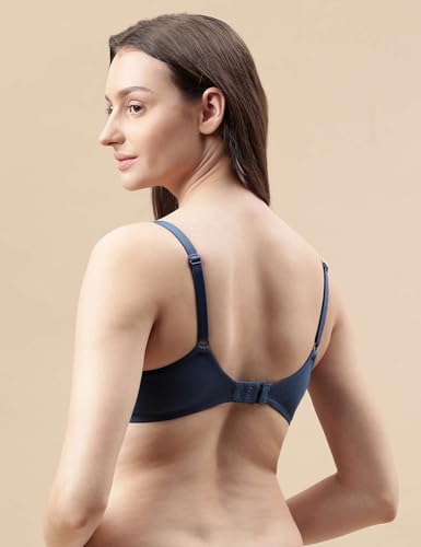 Image of Marks & Spencer Cotton Mix Padded Demi Cup Bra T333208KDARK Petrol (42B)