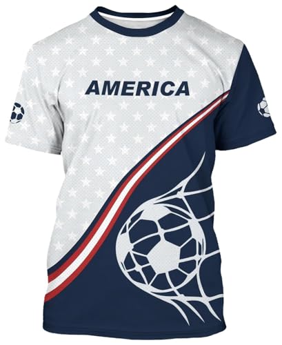 Camiseta de fútbol 2026 W-M para hombre y mujer, de manga corta, estampada, transpirable, de secado rápido, para tiempo libre, deporte, informal, camiseta de fútbol, USA 2#, 3XL