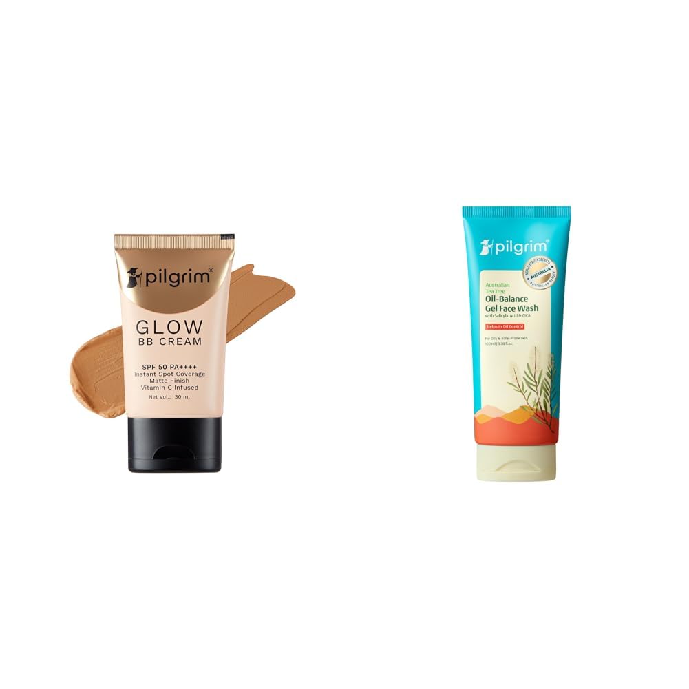 Pilgrim Almond Glow 3-In-1 Medium BB Cream SPF 50 PA++++ With Niacinamide, Hyaluronic Acid & Vit C For All Skin & 1% Salicylic Acid Gel Face Wash 100 ml-picture-34