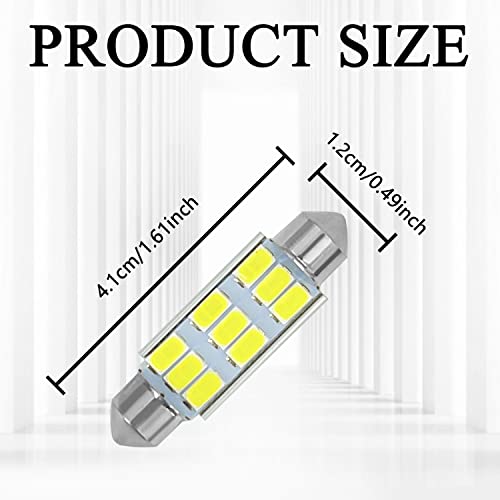 Beypovk 41Mm Car Led Bulb, 6000K Pure White Bright Interior Car Lights, Error Free 9-Smd 5630 Chipsets De3021 Bulb For Car Dome Light Map Light License Plate Lights (4 Pcs) #TOP1