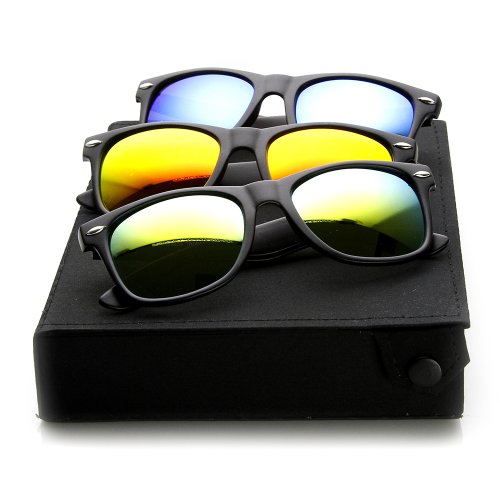 zeroUV Flat Matte Reflective Flash Color Lens Large Horn Rimmed Style Sunglasses4