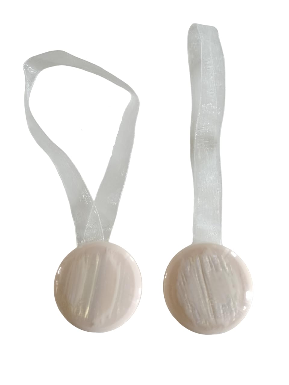 Calamite per Tende Coppia Forma Tonda Cangiante Beige