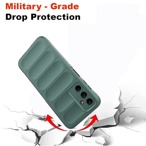 Image of amazon basics Mobile Cover for Samsung Galaxy A25 5G | Full Camera Protection | Liquid Silicon Case | Flexible Bumper Case for Samsung Galaxy A25 5G (Green)