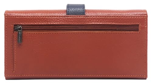 Image of WildHorn Women's Genuine Leather RFID Blocking Wallet | Tri-Fold High-Capacity Ladies Purse with Card Slots, Zipper Coin Pocket & Snap Closure | Ideal Gift for Women (Tan)