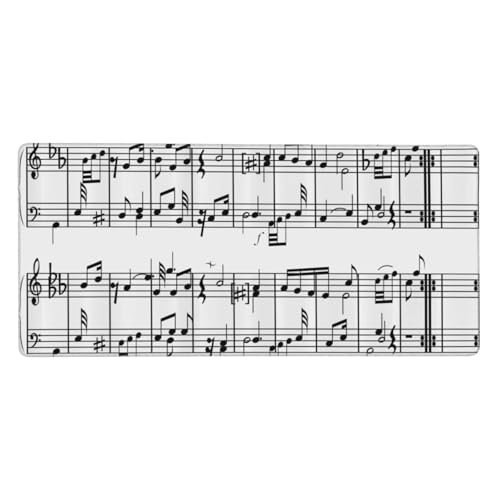 Tapis de souris grand format notes de musique antidérapant pour protéger le bureau d'ordinateur