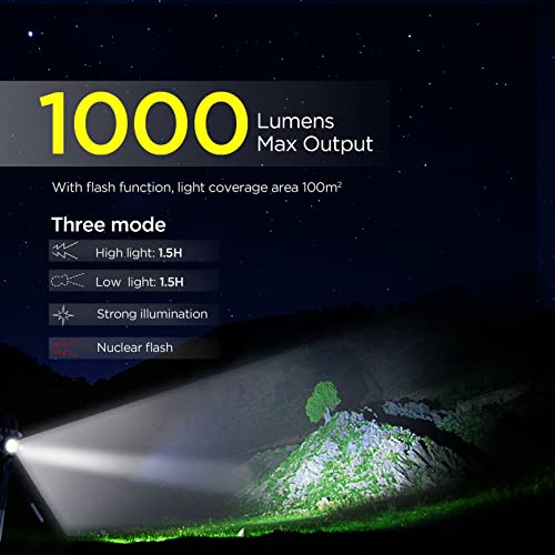 Jeegol Led Mini Cob Flashlights 1000 High Lumens Bright Light Keychain Flashlight Portable Rechargeable Light 4 Light Modes With Folding Bracket,Bottle Opener For Fishing Walking Camping(Round) #TOP1