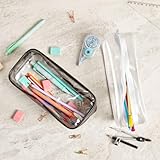 Soul Projekt Large Clear Pencil Case White, Make Up Travel Bag, Portable PVC Pouch Organizer for Students, Exam, Office, Art, School Supplies, Women, Girls, Boys, Cosmetic Toiletry Bag - Image 5