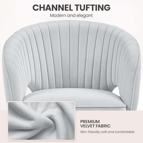 image for Yaheetech Velvet Swivel Vanity Chair with Back Upholstered Home Office