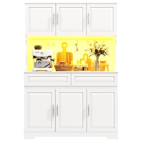 Buffet pour cuisine et salle à manger avec LED connectée blanche