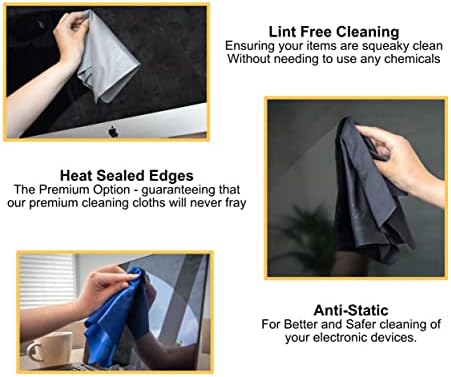 Ed Hicks Extra Large Microfibre Screen Cleaning Cloths for Cleaning TV Screens - Pack of 3. Washable, Non-Scratch, Non-Smudge with FREE Storage Pouch (30cm x 30cm)