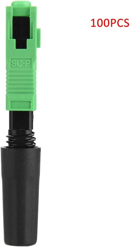 Akozon SCAPC Embedded Optic Fiber Quick Fast Connector,100Pcs Optic Fiber Connecting Adapter, Straight Plug, Fiber Connector for Optical Fiber Transmission Lines, and