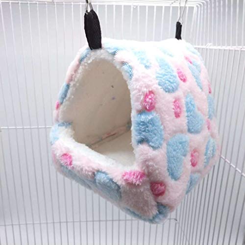 Wowowmeow Small Animals Warm Fleece Bed Cage Hanging Cave Beds For Guinea-Pigs, Hamster, Squirrel, Chinchilla And Small Bird (L, Pink) #TOP5