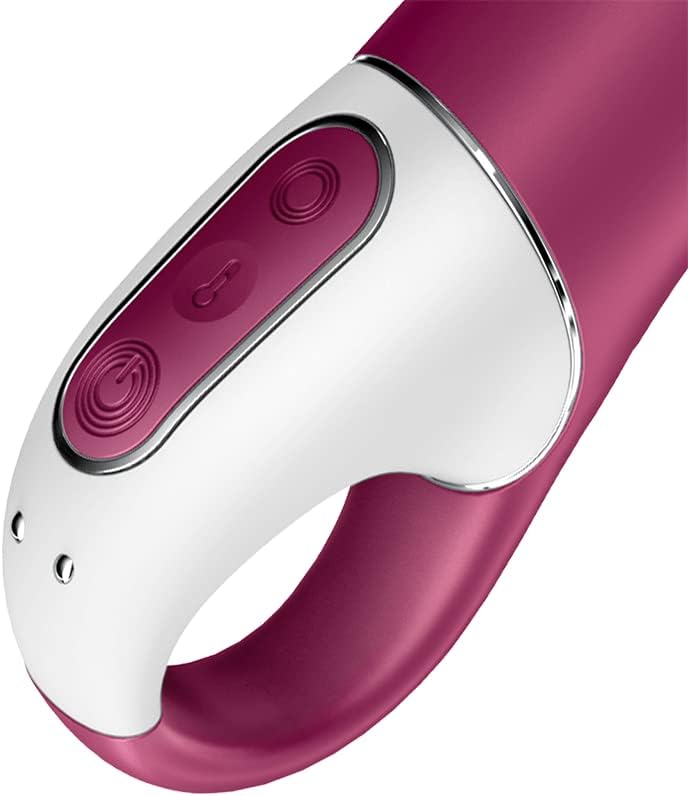 Close-up of the control panel on the Satisfyer Big Heat Connect App Vibrator